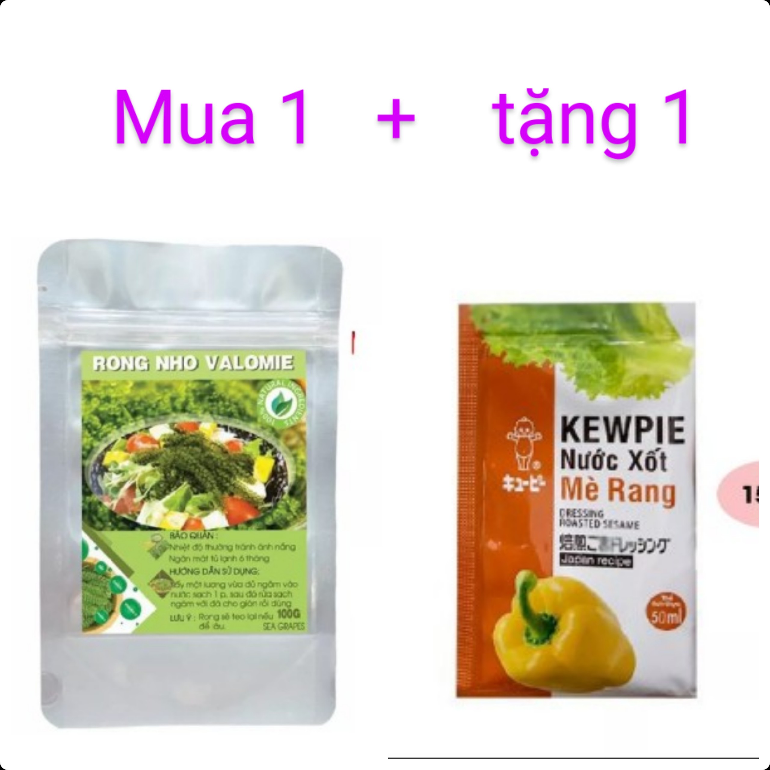 | Qùa tặng 10|RONG NHO TÁCH NƯỚC 100GR NỞ RA 300GRAM- GIẢM CÂN-ĐẸP DA-