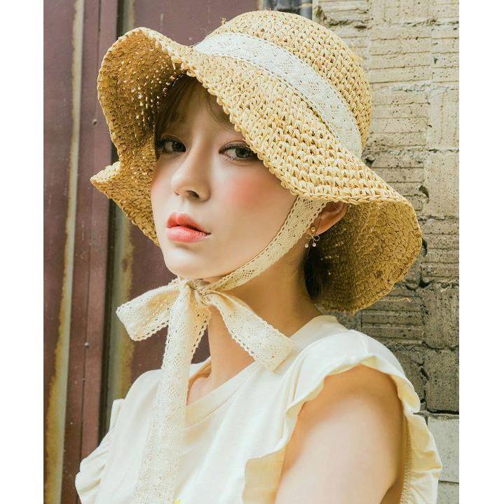 Mũ, nón cói vành ren tiểu thư Hàn Quốc đẹp sang dành cho nữ
