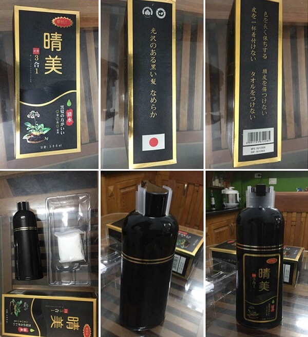 Dầu gội , nhuộm tóc 3 in 1 nhật bản komi 500ml mầu nâu đen