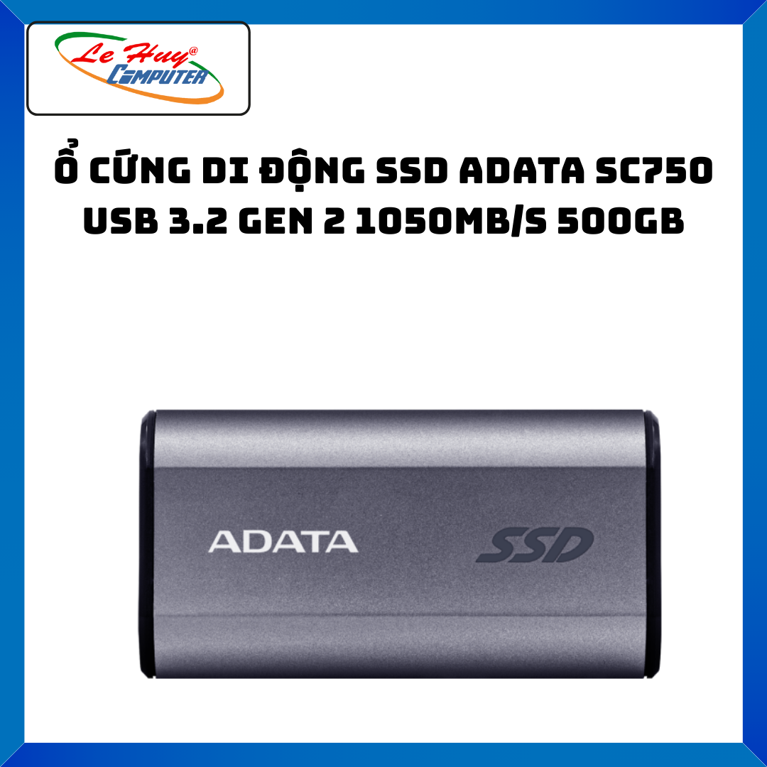 Portable Hard Drive Ssd Adata Sc750 USB 3.2 Gen 2 1050Mb/S 500Gb - Genuine Product