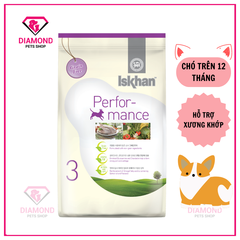 Thức ăn hạt iskhan performance dành cho chó trưởng thành túi 1,2kg