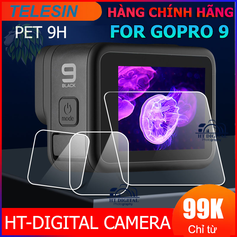 Bộ 6 miếng dán chống trầy cho Gopro 9 10 11 12 Telesin - cường lực PET cho máy quay hành trình Có khả năng chống dầu và chống chói độ trong tuyệt đối hạn chế bám vân tay