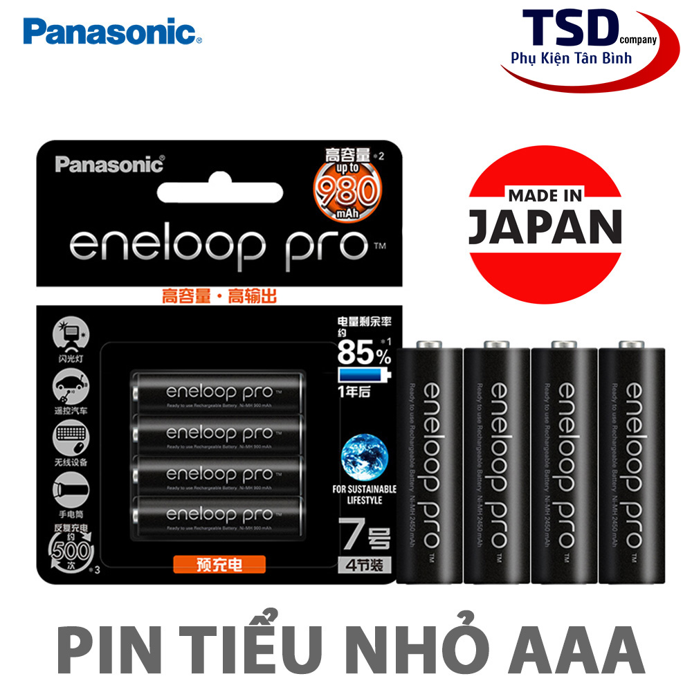 Vỉ 4 Viên Pin Sạc AAA Eneloop PRO 980mAh Chính Hãng Nội Địa Thị Trường Nhật Bản