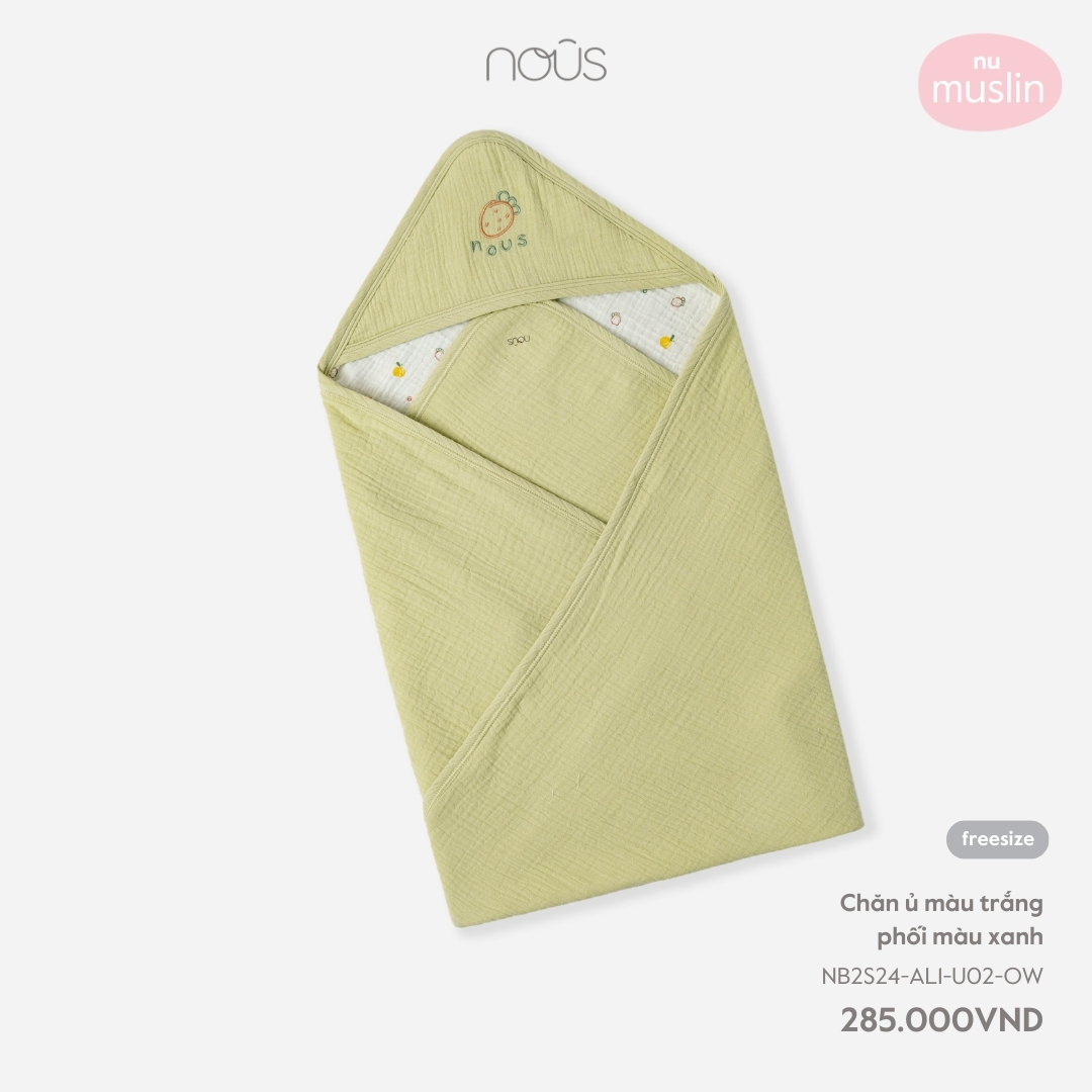 Chăn ủ Nous cho bé nhiều màu sắc họa tiết dễ thương chất liệu thoải mái đắp mùa hè, mùa thu