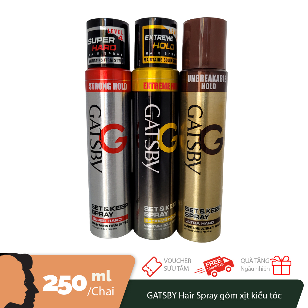 GATSBY Hair Spray gôm xịt kiểu tóc 250ml giữ nếp tóc không bết dính