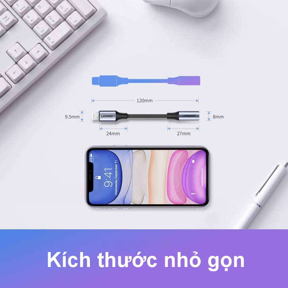 Cáp Lightning sang 3.5mm Audio chuẩn MFI UGREEN US211 - Dùng tai nghe 3.5mm cho iPhone 11 Pro Max / iPhone Xs Max / iPhone Xr / iPhone X / iPhone 8 Plus / iPhone 7 Plus Cáp Lightning sang 3.5mm Audio chuẩn MFI UGREEN US211 - Dùng tai nghe 3.5mm cho iPhone 11 Pro Max / iPhone Xs Max / iPhone Xr / iPhone X / iPhone 8 Plus / iPhone 7 Plus