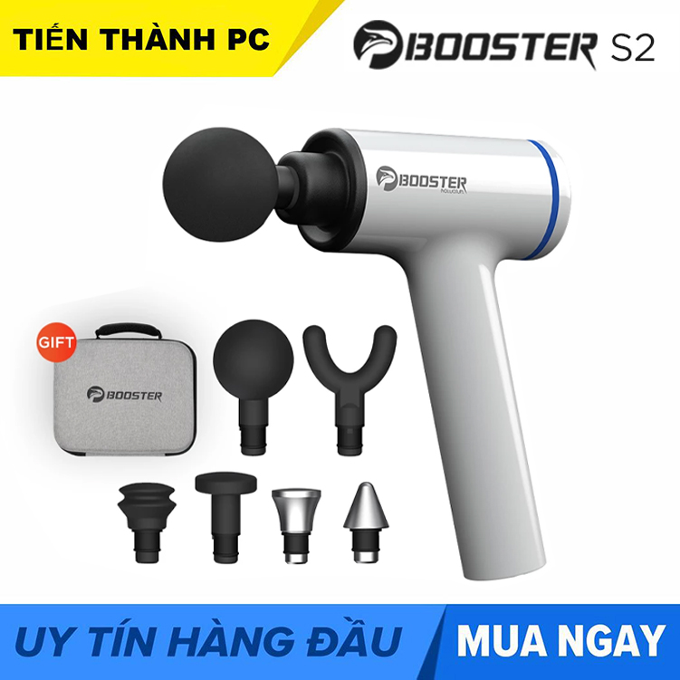 Máy massage gun cầm tay Booster S2, Súng massage trị liệu toàn thân thư giãn cơ bắp làm gọn cơ thể