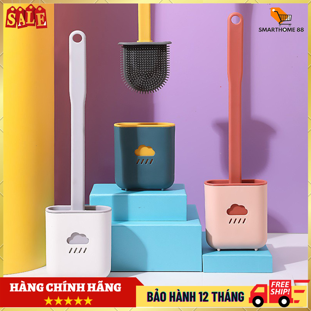 Chổi cọ tolet silicon, chà tolet thông minh có bình chứa , bàn chải cọ tolet, cọ bồn cầu silicon gắn tường, vật dụng gia đình, chà toilet, cọ vệ sinh bồn cầu an toàn tiện dụng