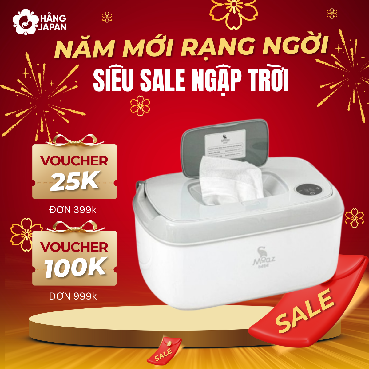 Thiết bị làm ấm khăn ướt Moaz Bebe MB008