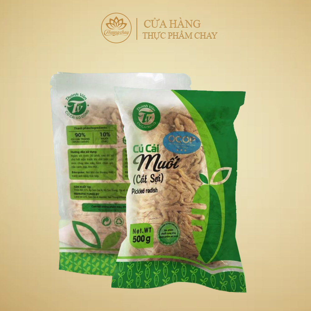 Củ cải trắng muối sợi thanh vân gò công 500g - thực phẩm hương chay tvhk001