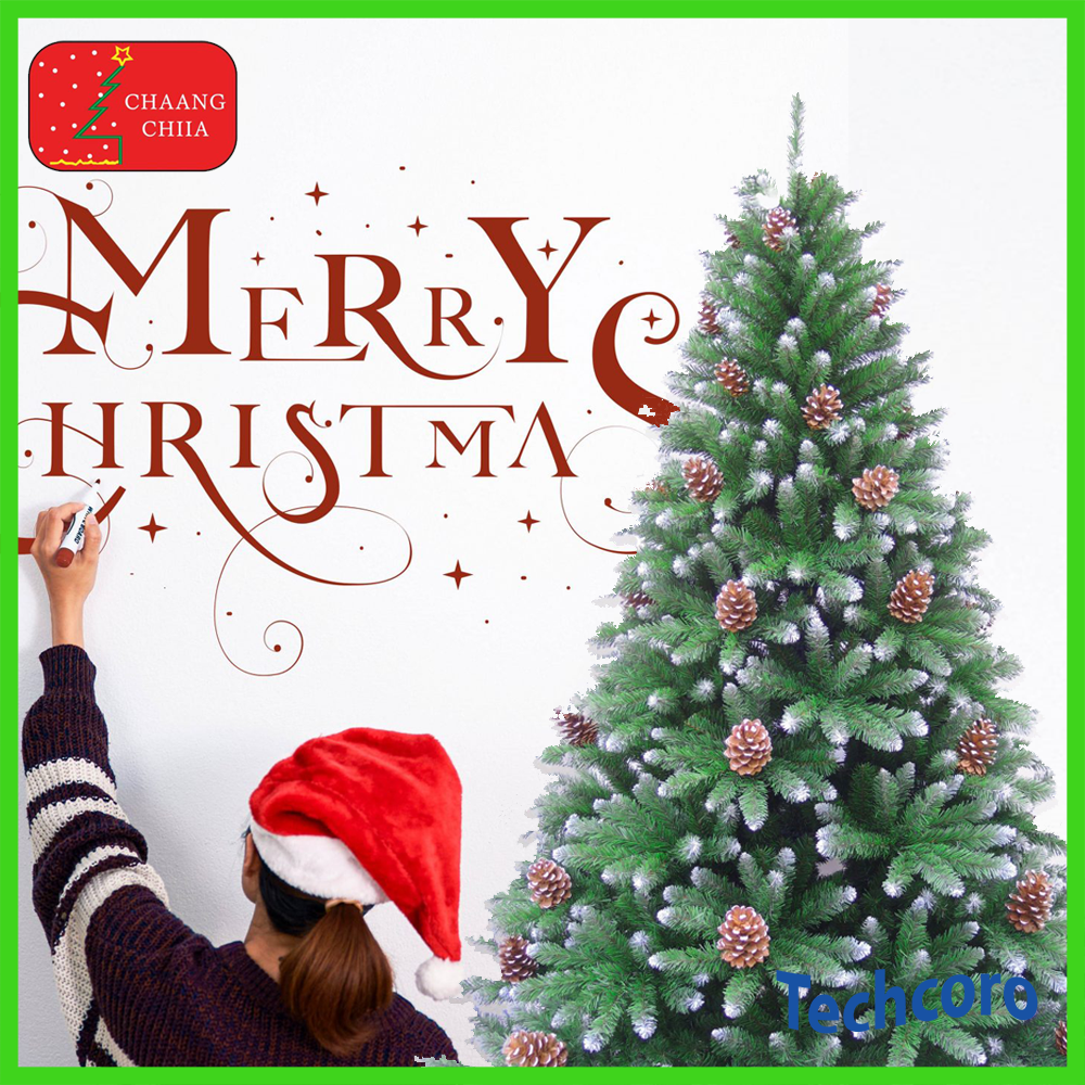 Cây thông noel xanh, chính hãng - chaang chiia, 3 loại lá, gắn trái thông, tán cực dày dặn, trang trí giáng sinh cực đẹp