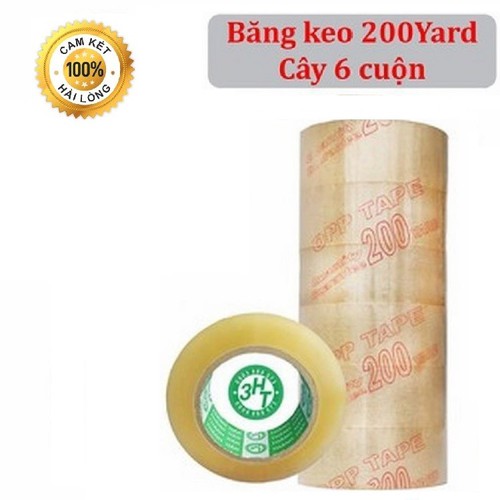 Combo nguyên cây băng keo trong - vàng dán thùng 200yard