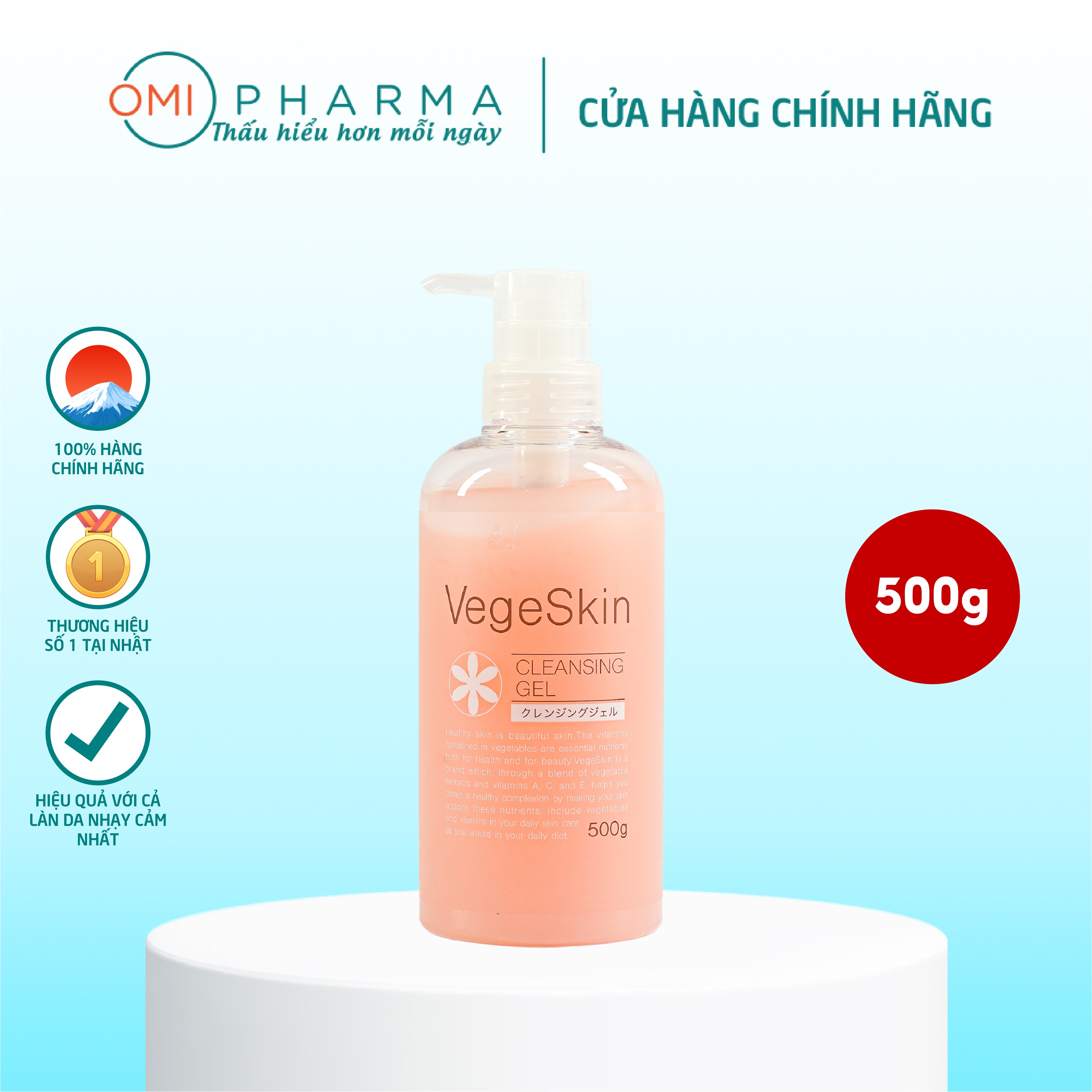 Gel tẩy trang rau củ vegeskin cleansing gel s select nhật bản 500g