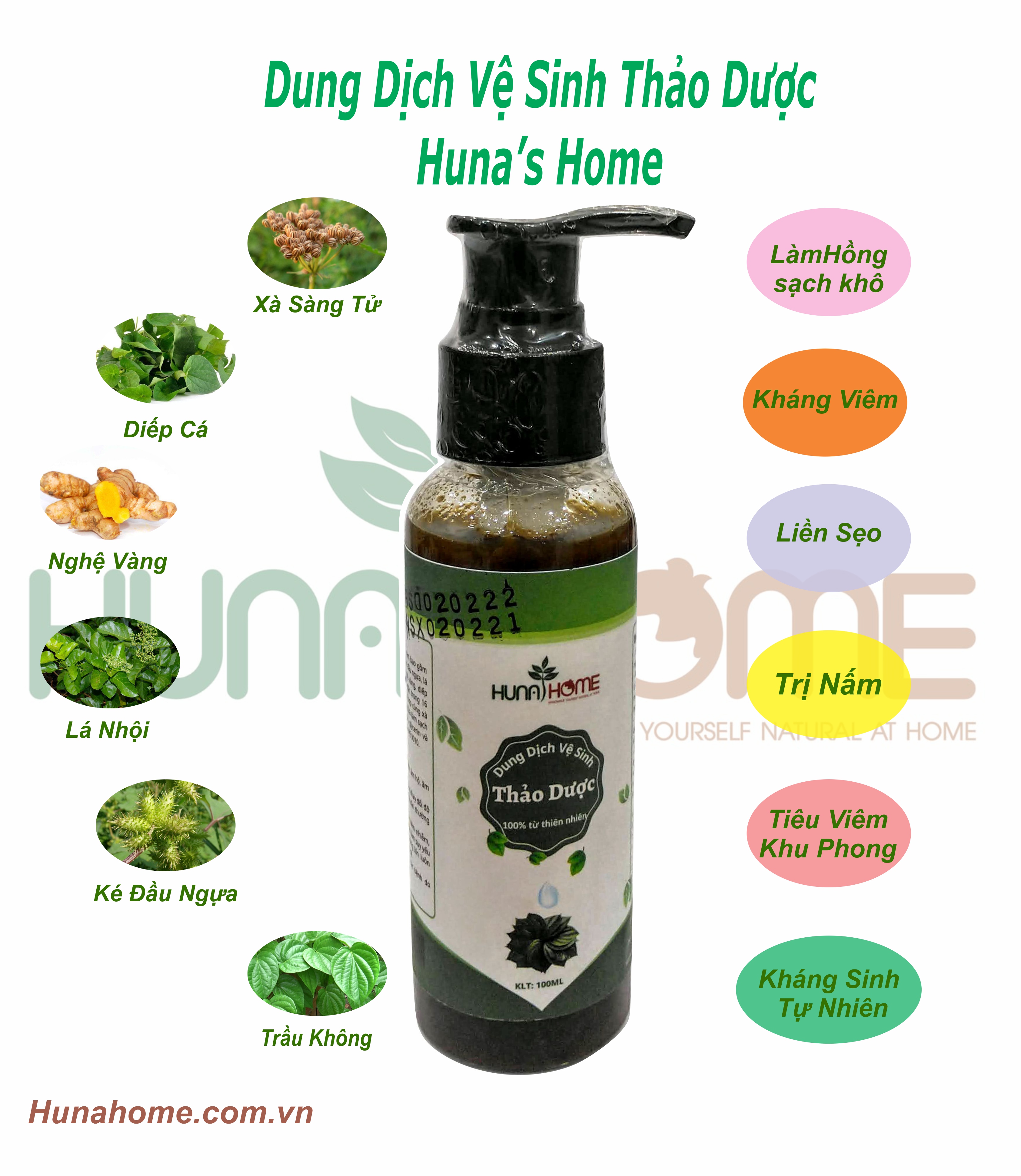 Dung dịch vệ sinh thảo dược Hunahome