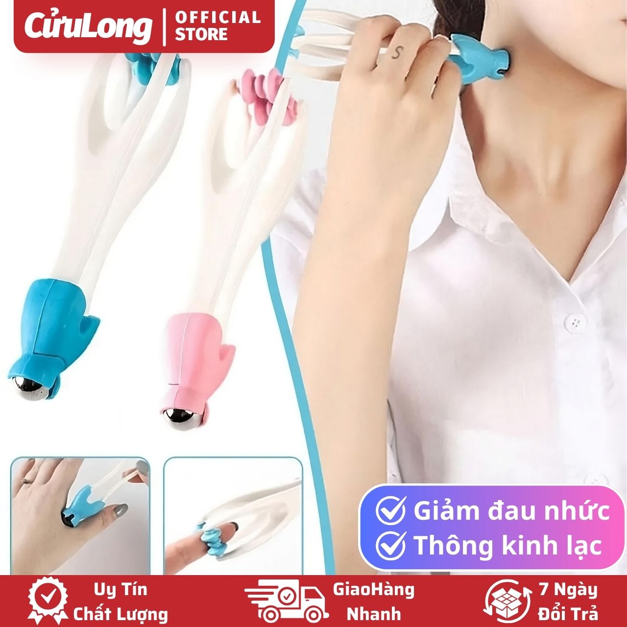 Cây Lăn Massage Tay Chân dụng cụ con lăn mát xa đa năng thông kinh lạc khí huyết