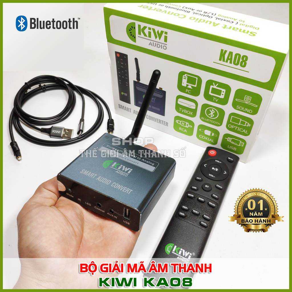 Bộ giải mã âm thanh Kiwi KA08 - Tiếng nhạc cực hay, có khiển từ xa, kết nối bluetooth - BH Chính hãng 1 năm
