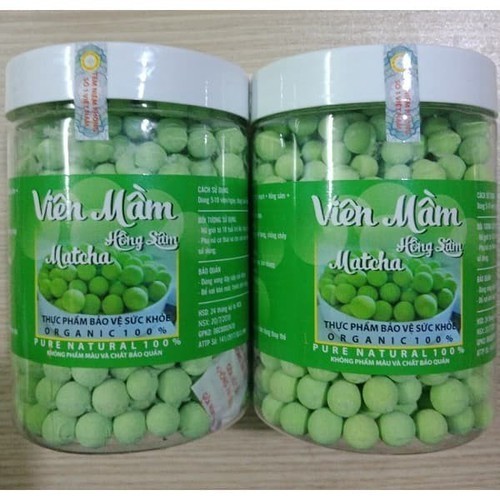 500gr viên mầm đậu nành hồng sâm matcha tăng vòng 1, đẹp da, tăng sinh lý nữ có Giấy chứng nhận An toàn thực phẩm