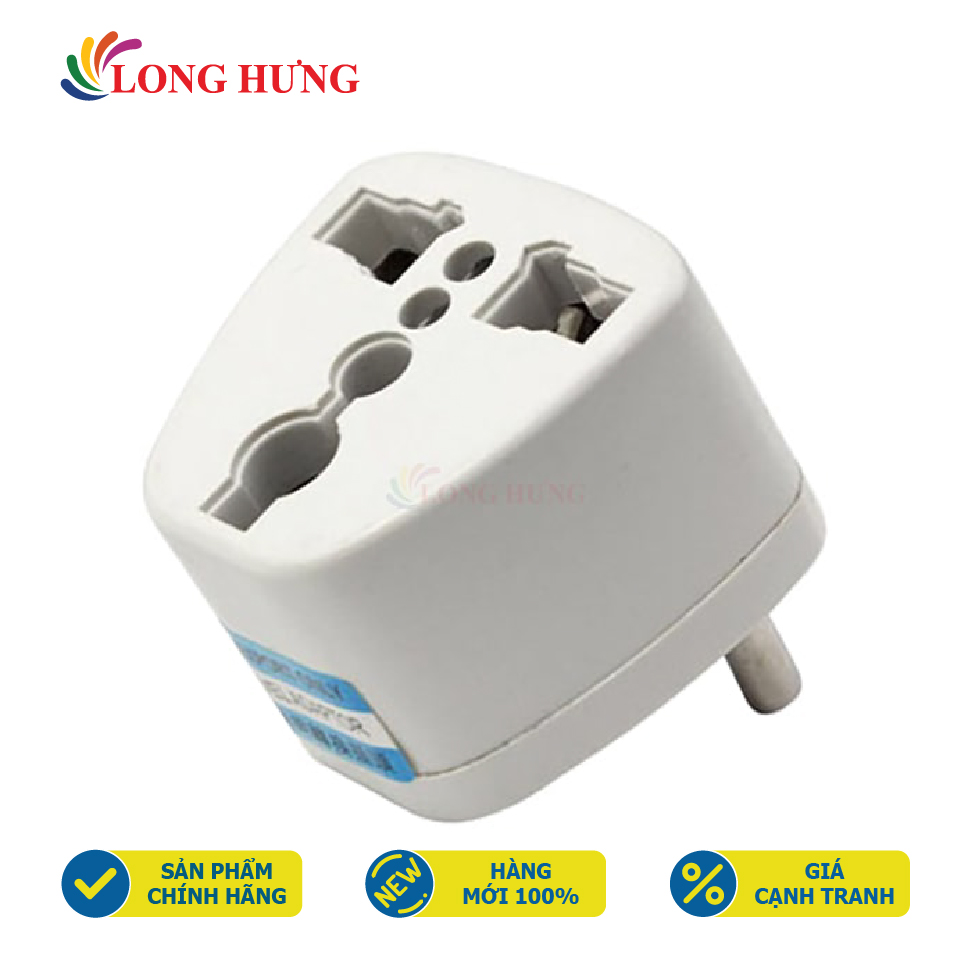 Ổ cắm điện chuyển 3 chấu sang 2 chấu - Thiết kế lớp vỏ ngoài chắc chắn với chất liệu nhựa cao cấp, chịu được nhiệt độ cao