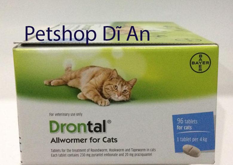 01 viên Drontal xổ lải, tẩy giun sán cho mèo