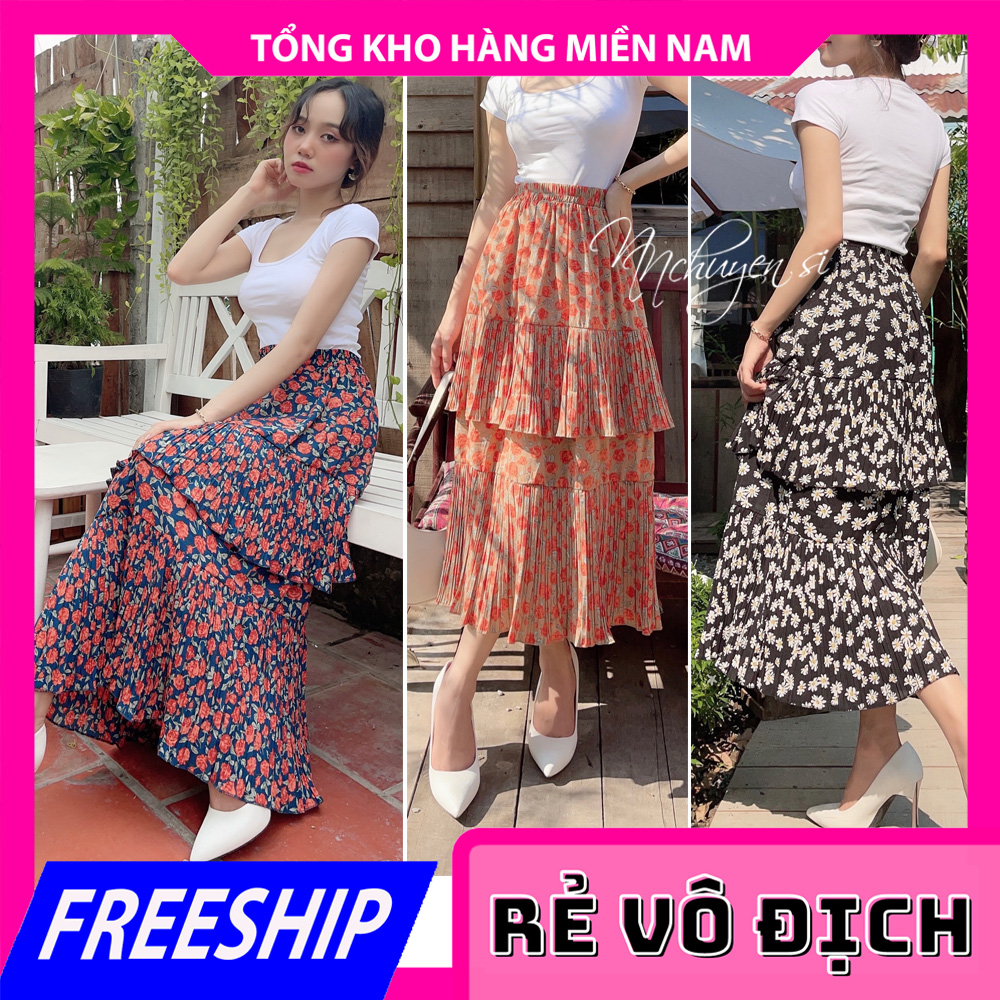 Chân váy hoa tầng cực xinh sle105 🎀 chân váy voan hoa 🎀 chân váy dài 🎀 chân váy lưng thun 🎀 chân váy voan 🎀 hàng đẹp 🎀 ảnh thật 🎀 chân váy nữ 🎀 chân váy hoa dài 🎀 váy dập li tầng