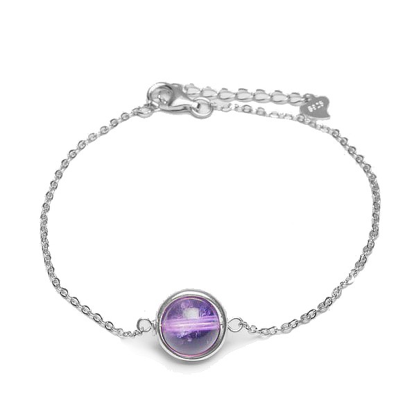 Ancarat - lắc tay bạc đá ngũ hành thạch anh tím vd09