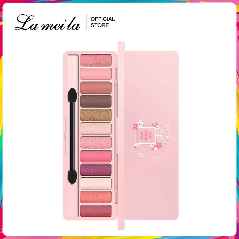 Lameila Bảng phấn mắt 12 màu sắc thời thượng 13g kèm cọ (Sản phẩm có nhiều phiên bản lựa chọn