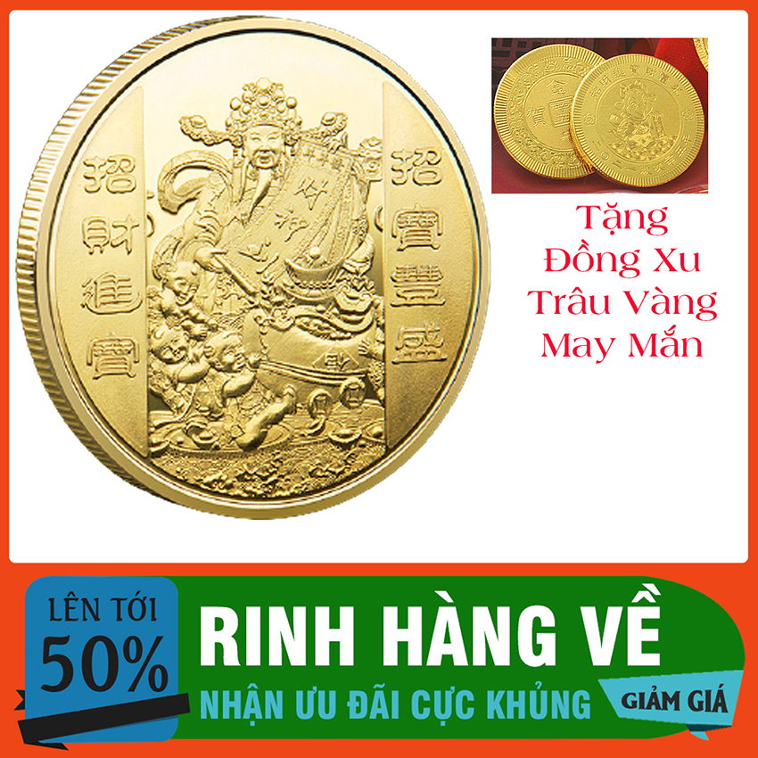 Đồng Xu May Mắn Thần Tài - Vật Phẩm Chiêu Tài Nạp Phúc - Thăng Quan Tiến Chức - Đắc Tài Đắc Lộc - Thần Tài - Thần Tài Gõ Cửa - Phù Thần Tài - Tiền Vào Như Nước – Eco Fengshui