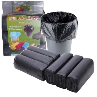 Set 3 cuộn túi rác tự phân huỷ size trung 55x65cm