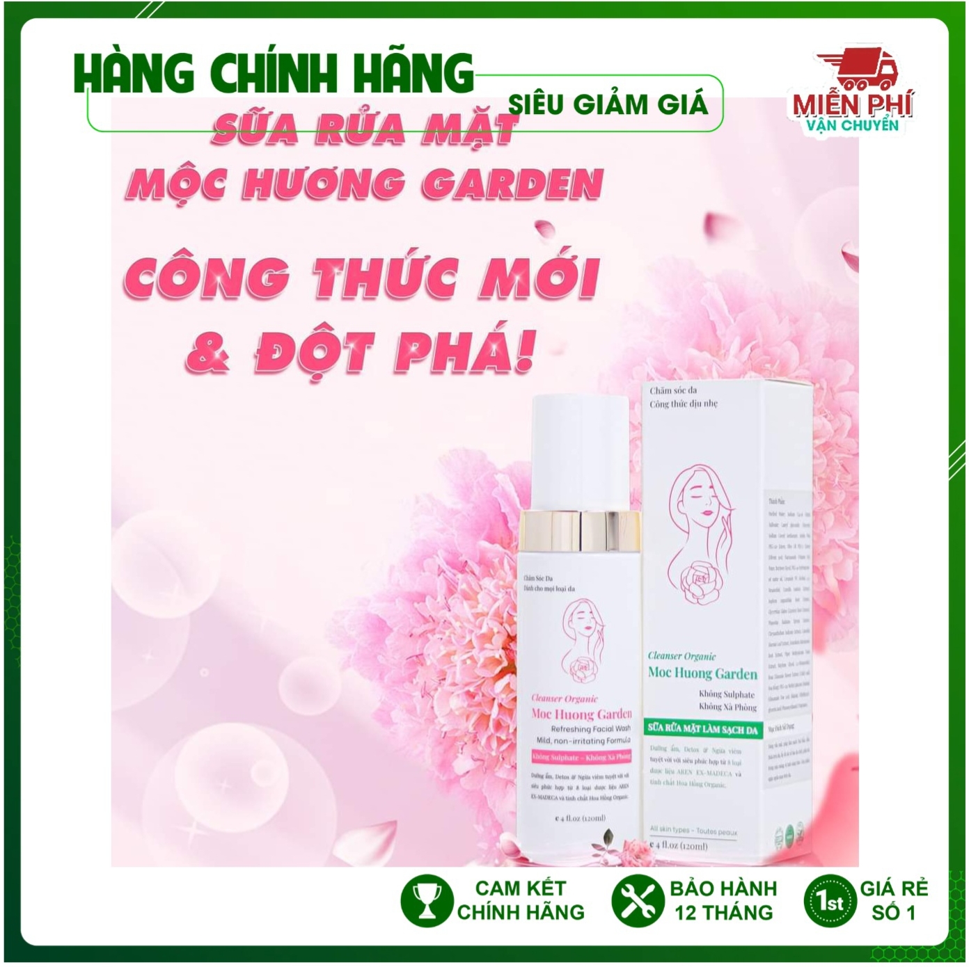 Sữa rửa mặt mộc hương garden - Thu Vân Thanh Mộc Hương