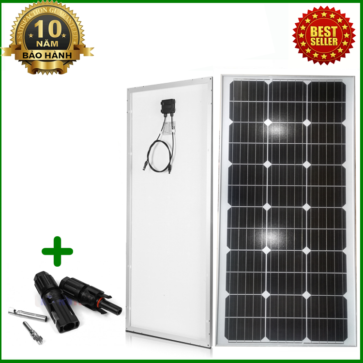 Tấm Pin năng lượng mặt trời đơn tinh thể Mono 110W kèm jack nối MC4