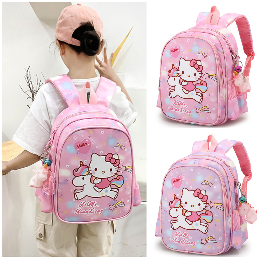 Balo trẻ em mèo Hello Kitty cho bé gái 3-4 tuổi, balo mẫu giáo