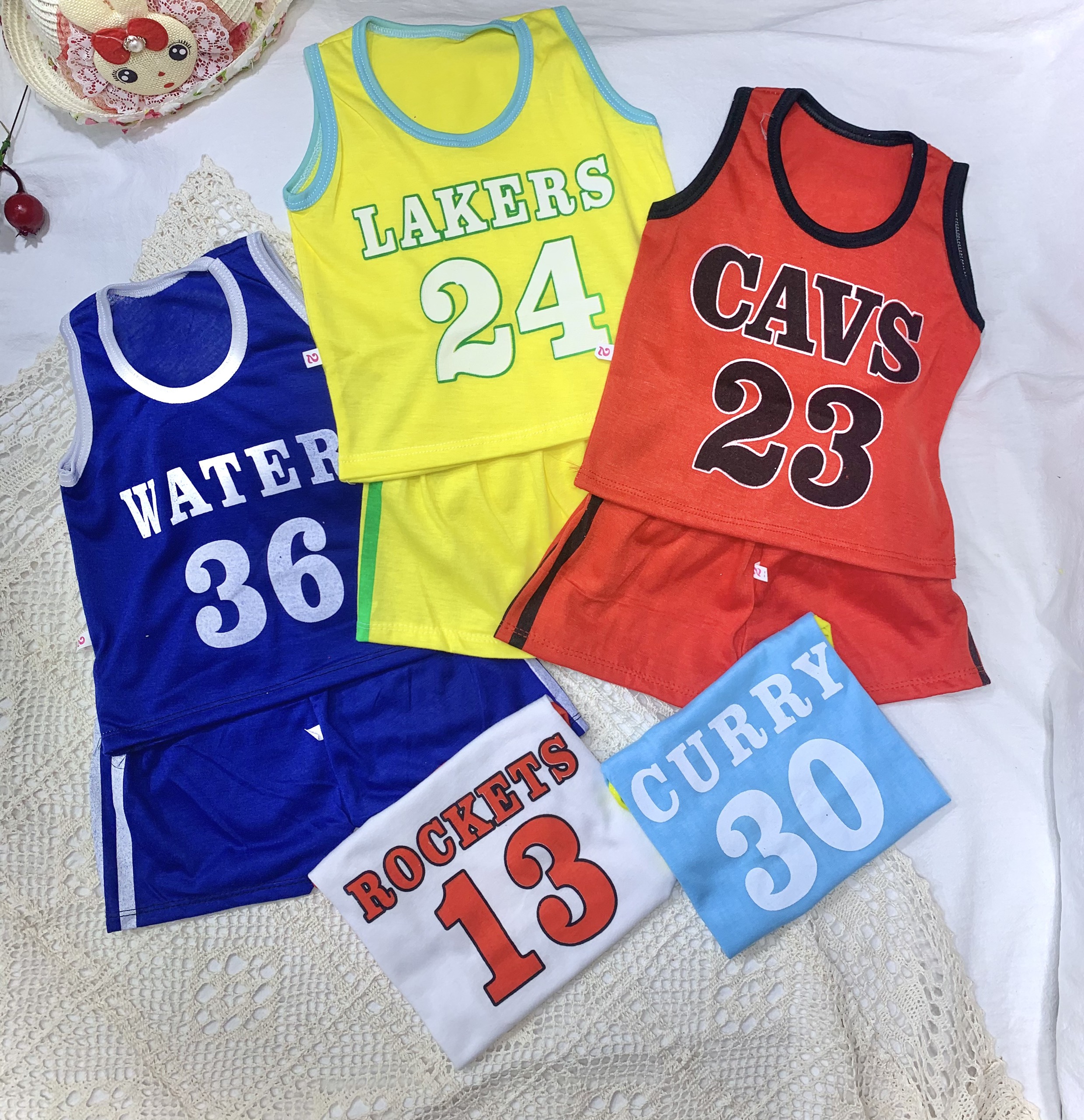 [HCM] Mua 1 set được 5 bộ bóng rổ cho bé 3-13kg chất cotton thể thao mỏng mát