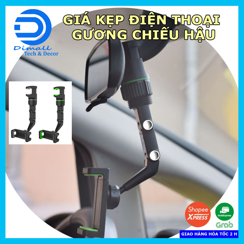Giá kẹp treo điện thoại gương chiếu hậu xoay 360, kẹp ghế sau ô tô, kính chiếu hậu, giá sách, lưng ghế