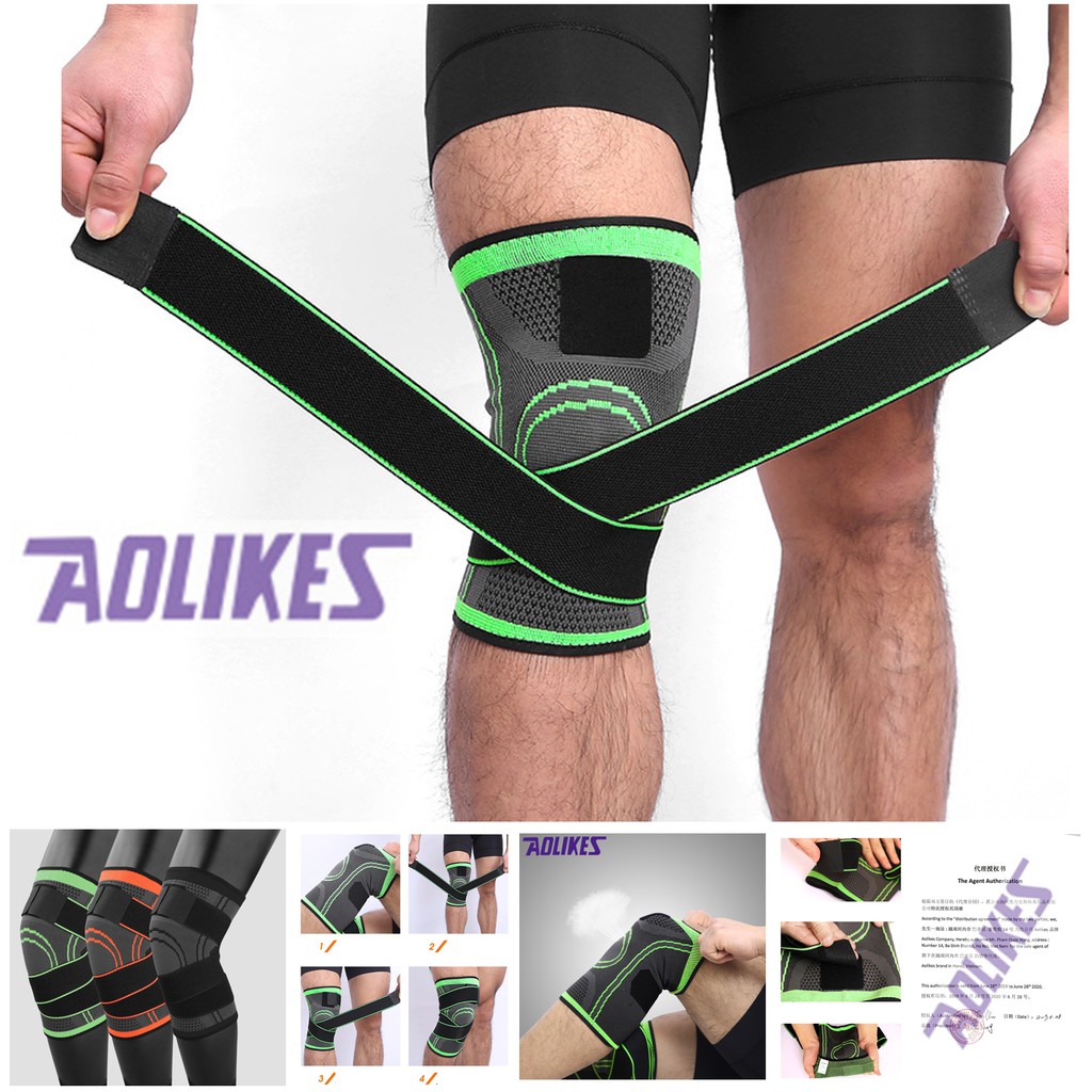 Bán sỉ - aolikes al 7720 đai cuốn đầu gối thoáng khí có đai cuốn chống trượt chuyên gym chính hãng