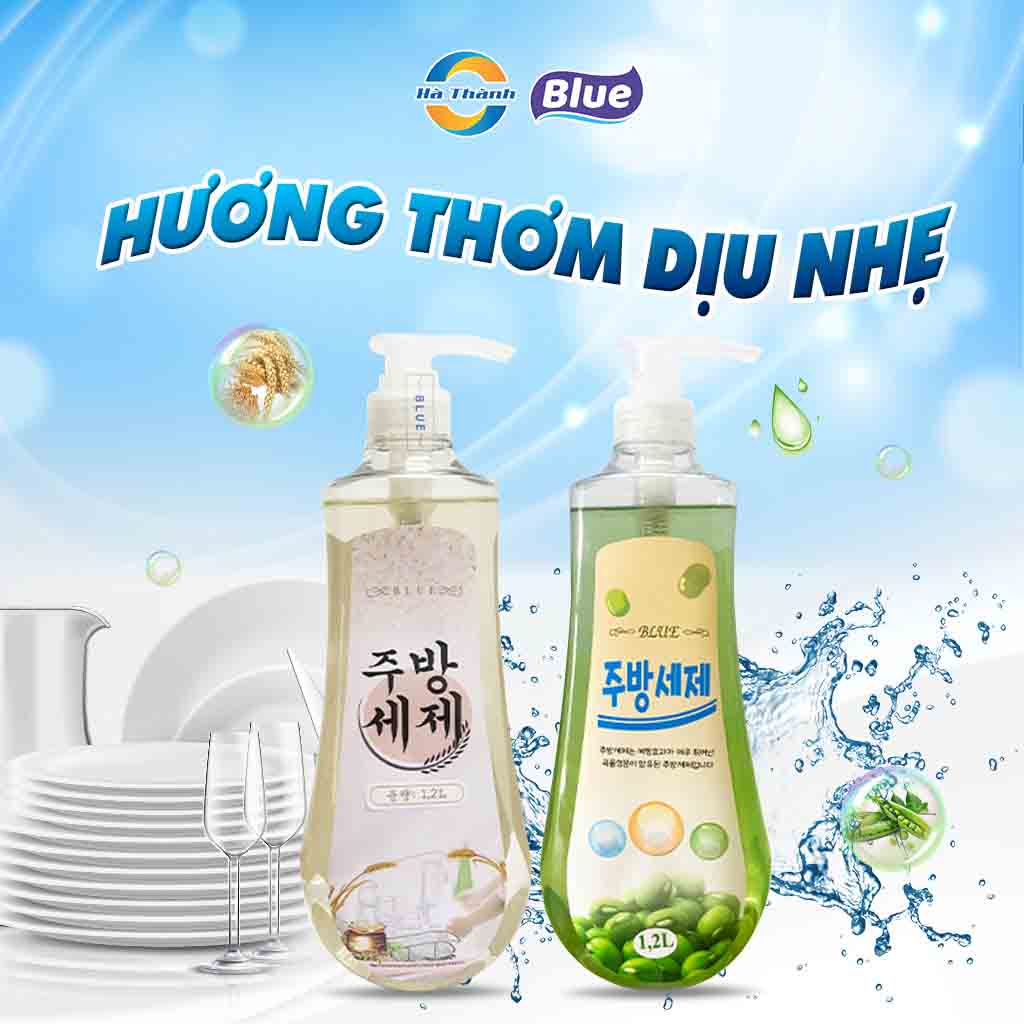 Nước rửa chén gạo, đỗ xanh blue 1200ml sữa gạo 1l2