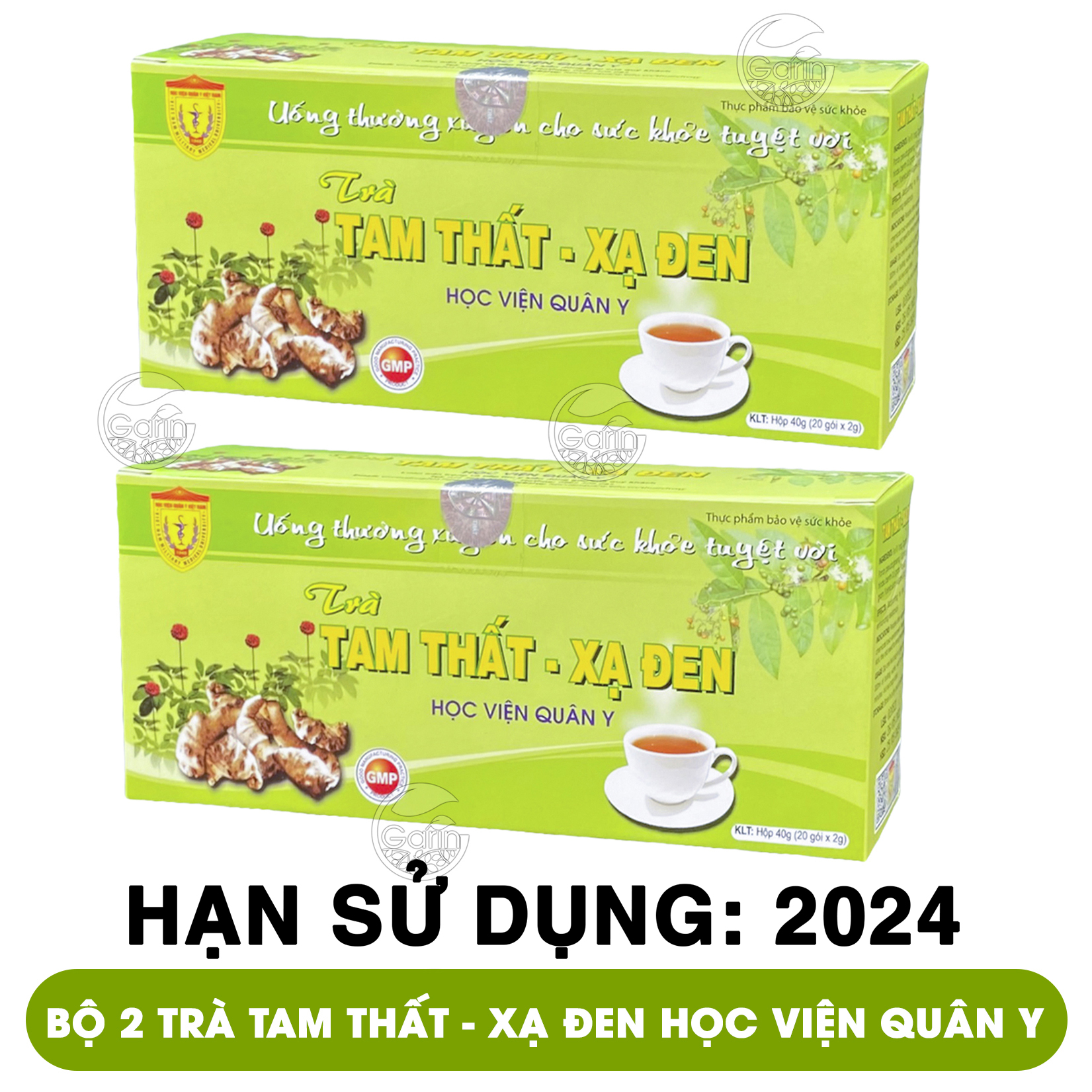 Bộ 2 hộp trà tam thất xạ đen Học Viện Quân Y 40g x2 tăng sức đề kháng hạn chế quá trình oxi hóa thanh lọc cơ thể Học Viện Quân Y Việt Nam