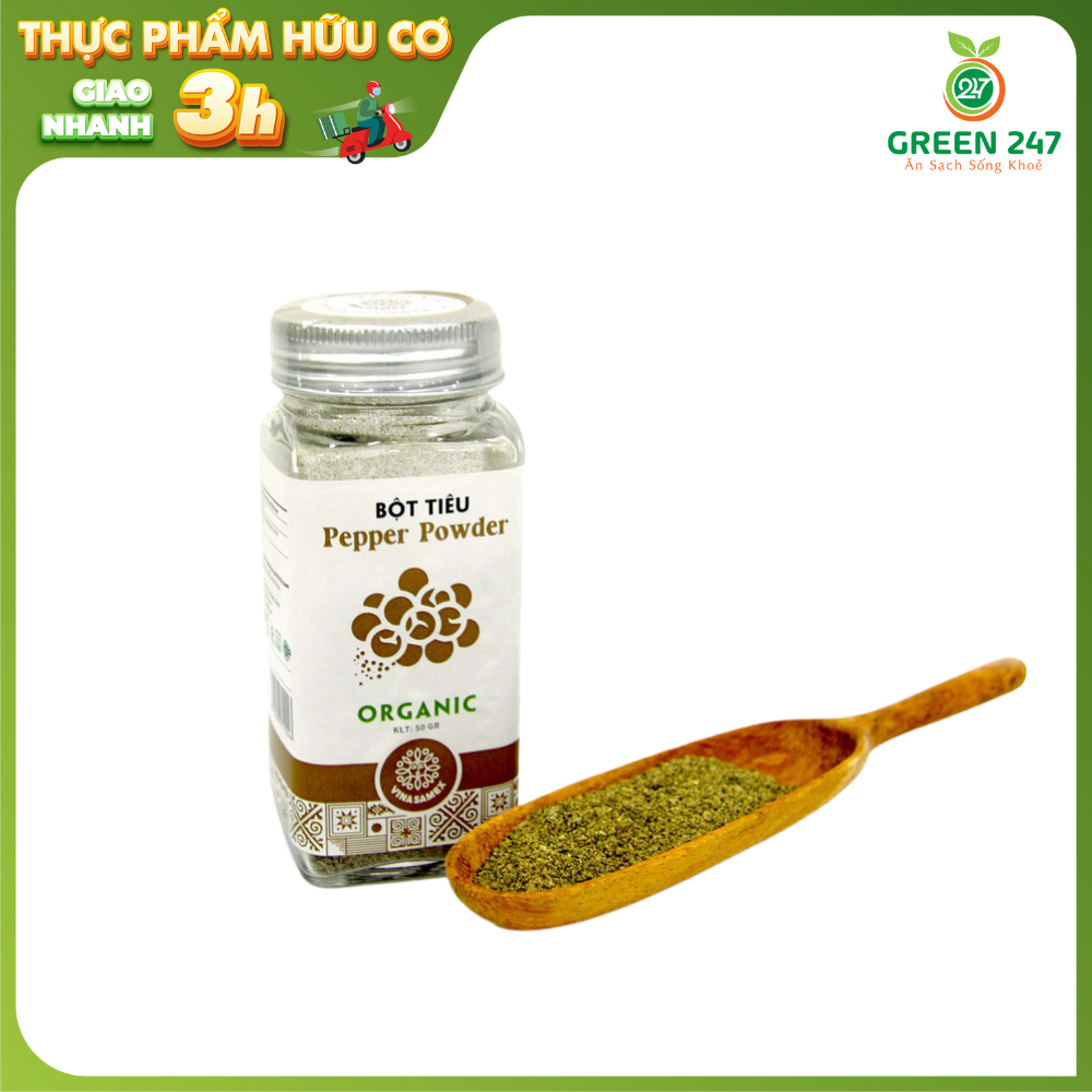 Bột tiêu hữu cơ vinasamex Green247 50g PVN174 chính hãng