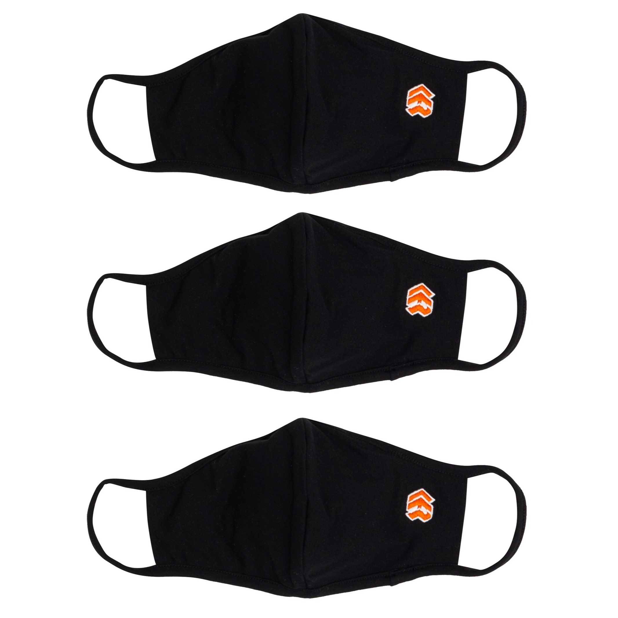 5THEWAY® 3 PACK 5TW/RTW REGULAR MASK™ in BLACK/ORANGE aka Combo 3 Khẩu Trang 5THEWAY Đen Logo Cam