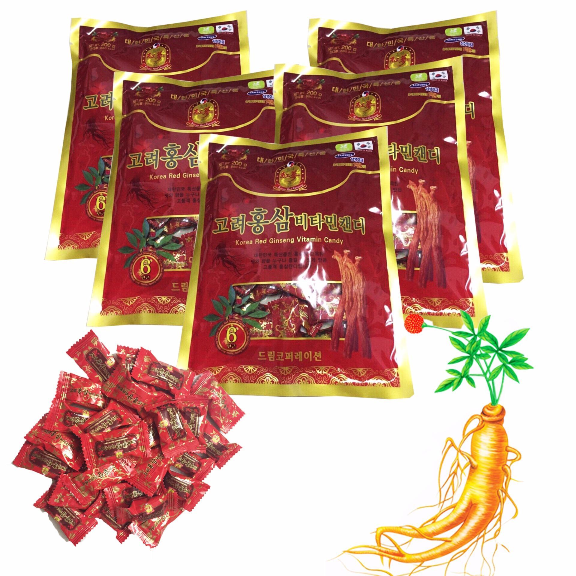 [HCM]Combo 5 gói kẹo sâm Vitamin 6 năm tuổi Hàn Quốc