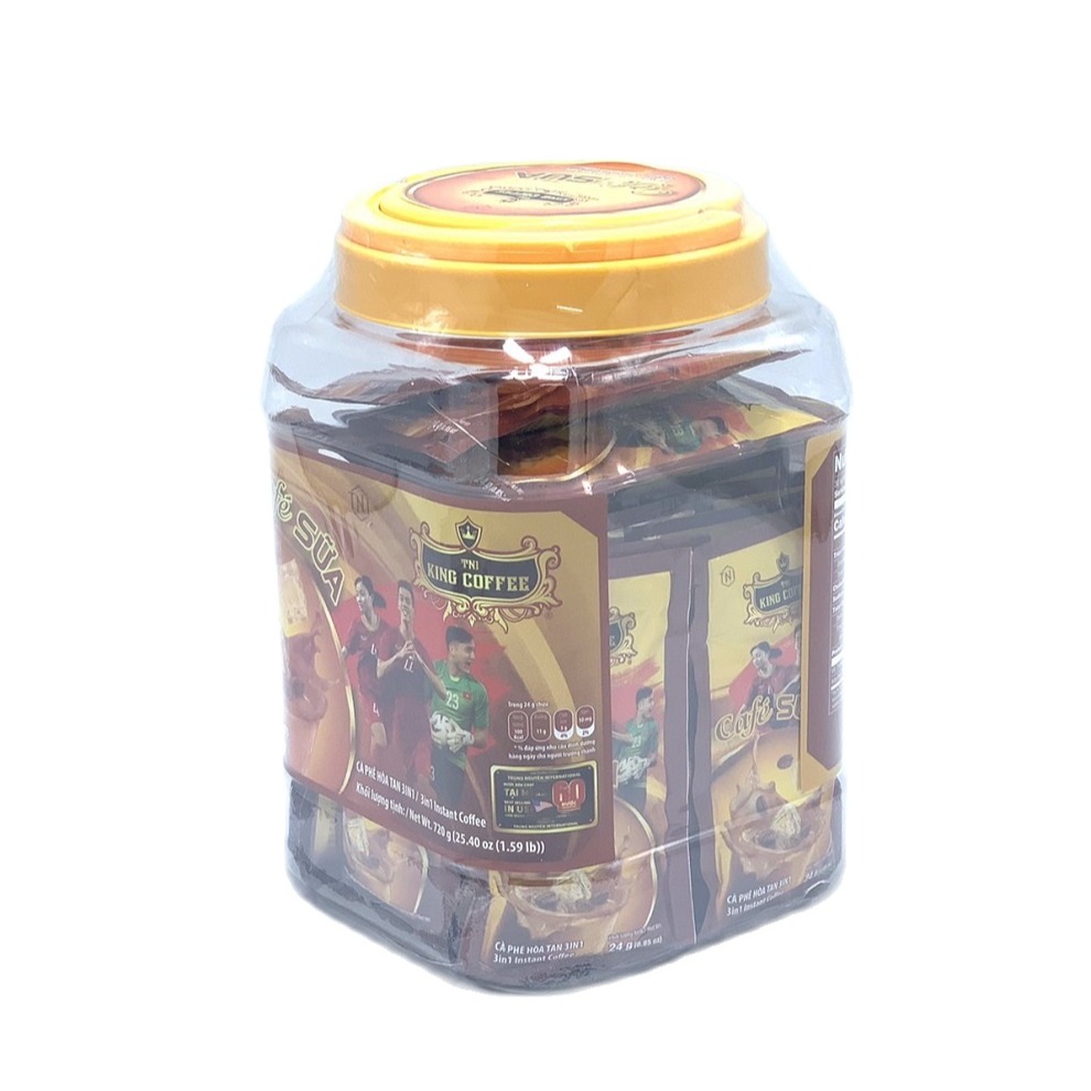 Cà phê hòa tan 3in1 king coffee hũ nhựa 30 gói x 24 gam