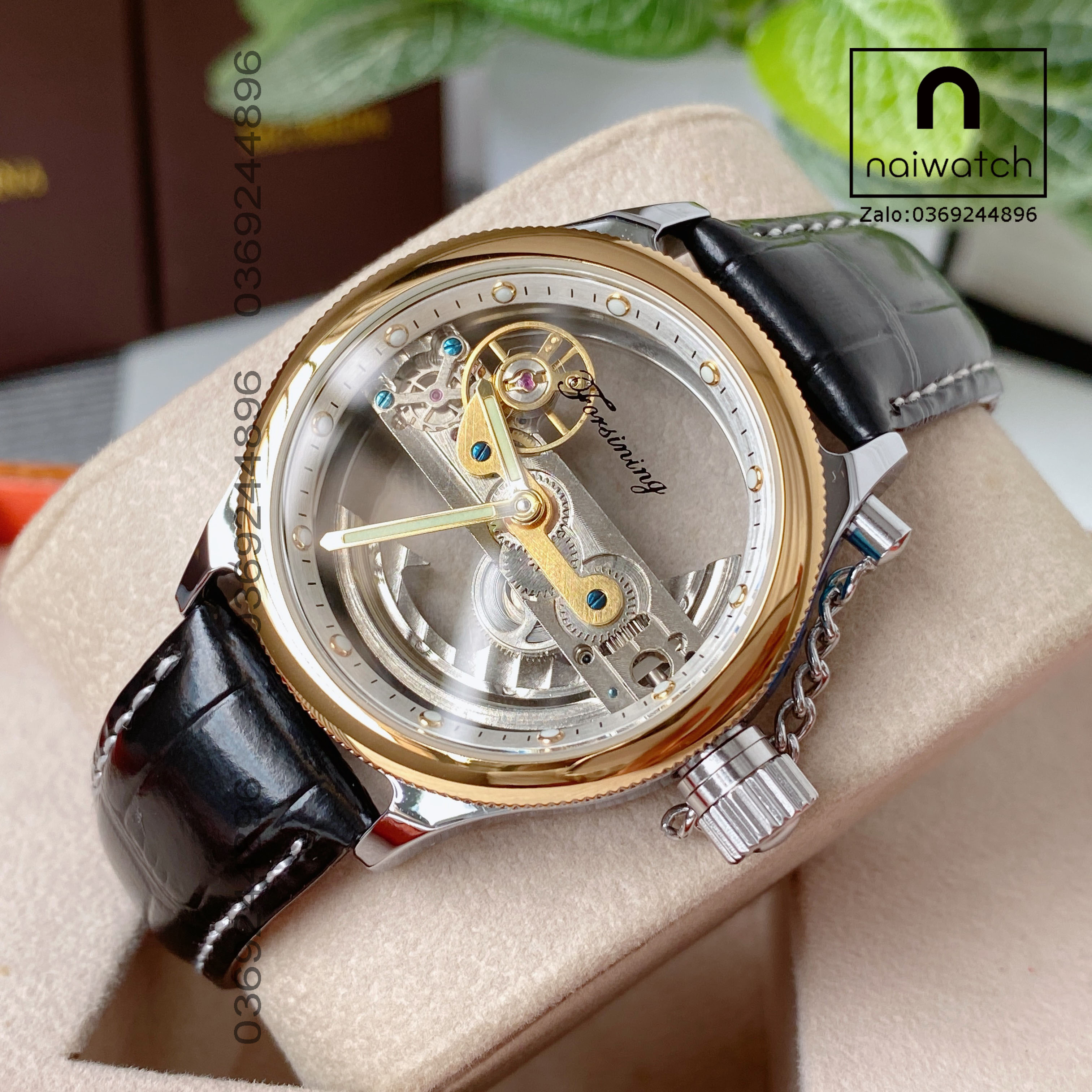 Đồng hồ nam Forsining cơ lộ máy thiết kế độc đáo dáng cây cầu dừa lạ mặt với chất liệu thép không gỉ cực bền