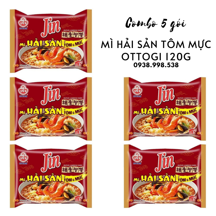 Combo 5 gói - Mì Hải sản Tôm Mực 120g