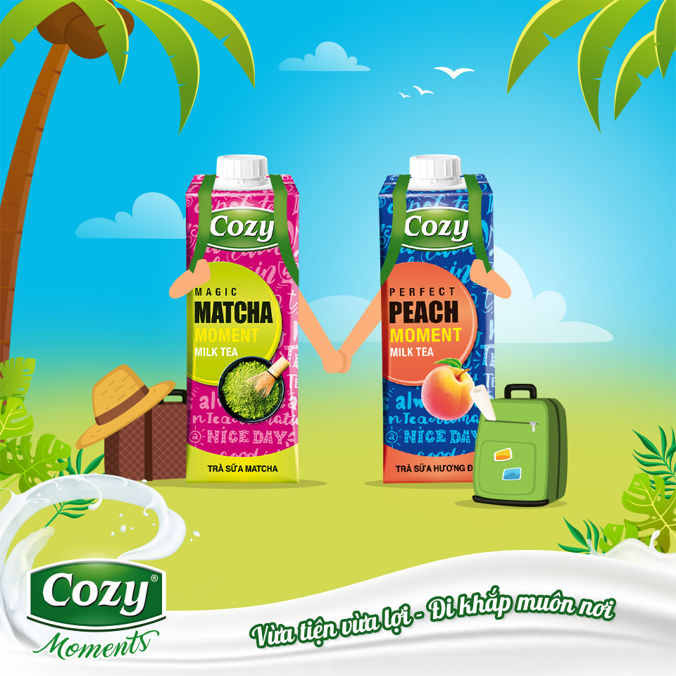 [HCM]1 thùng Trà Sữa Đào Cozy , Trà Sữa Matcha /24 hộp /hộp 225ml