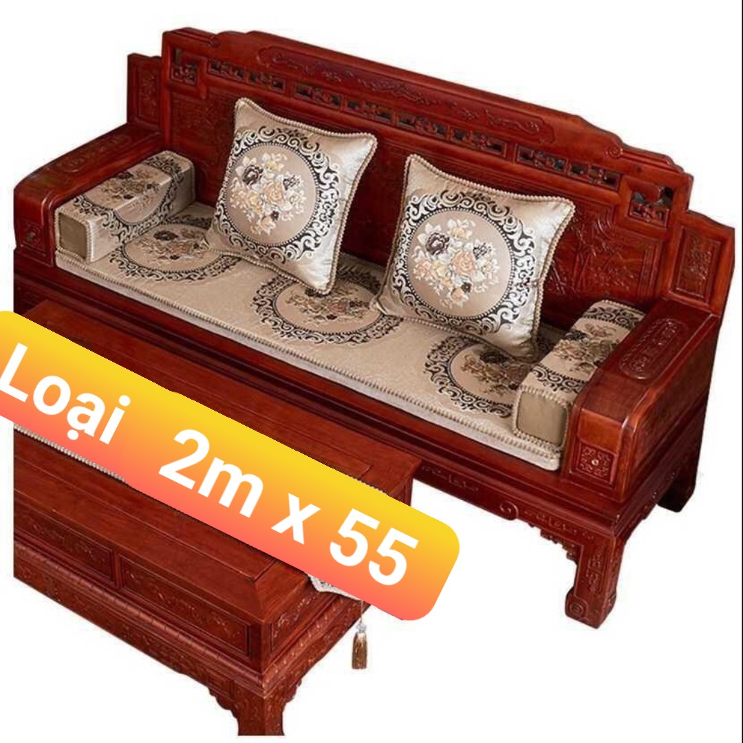 Thảm ghế 2m x 55cm hoàng gia, thảm ghế sofa  loại mới mẫu màu nâu có kèm ảnh thật