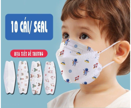 Khẩu trang 4d trẻ em kf94, khẩu trang hd kids mask