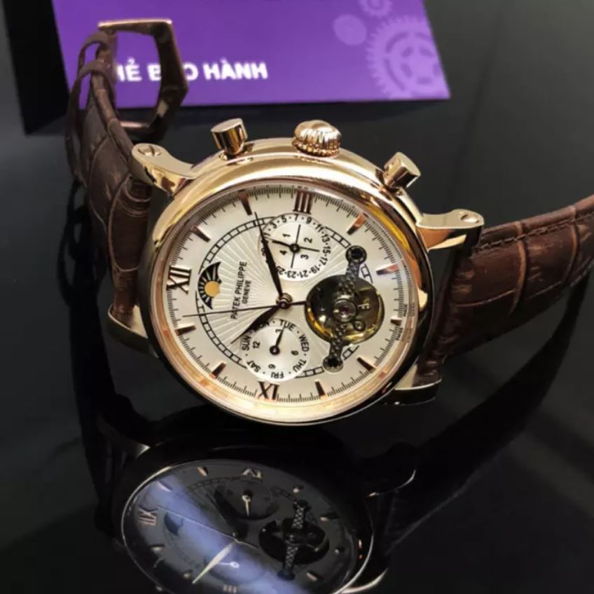 { SỈ PATEK } ĐỒNG HỒ PATEK PHILIPPE NAM TỰ ĐỘNG FULL 6 KIM AUTOMATIC NAUTILUS MẶT TRĂNG