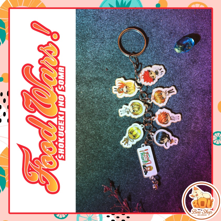 [HCM]Móc khóa dây Acrylic Mica Food Wars Shokugeki No Soma - Vua Bếp Soma Anime