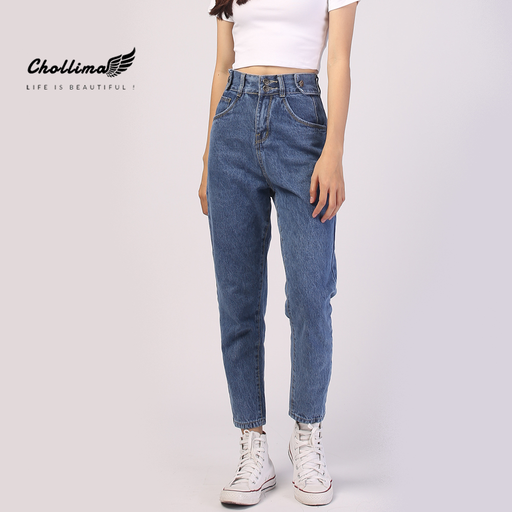 Quần baggy jeans nữ Chollima form rộng 2 bách vuông