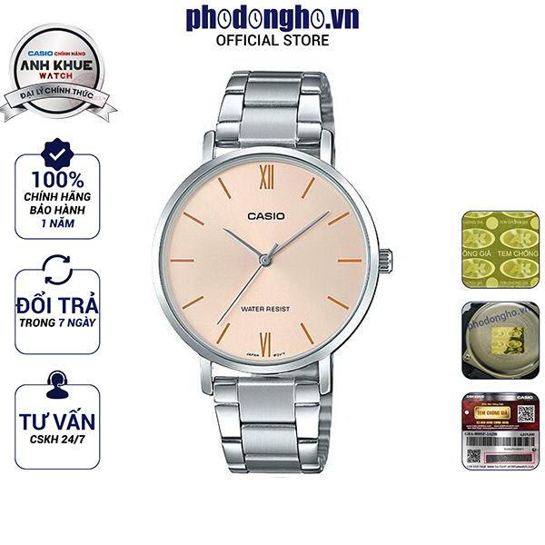 Đồng hồ nữ dây kim loại casio anh khuê ltp-vt01d-4budf