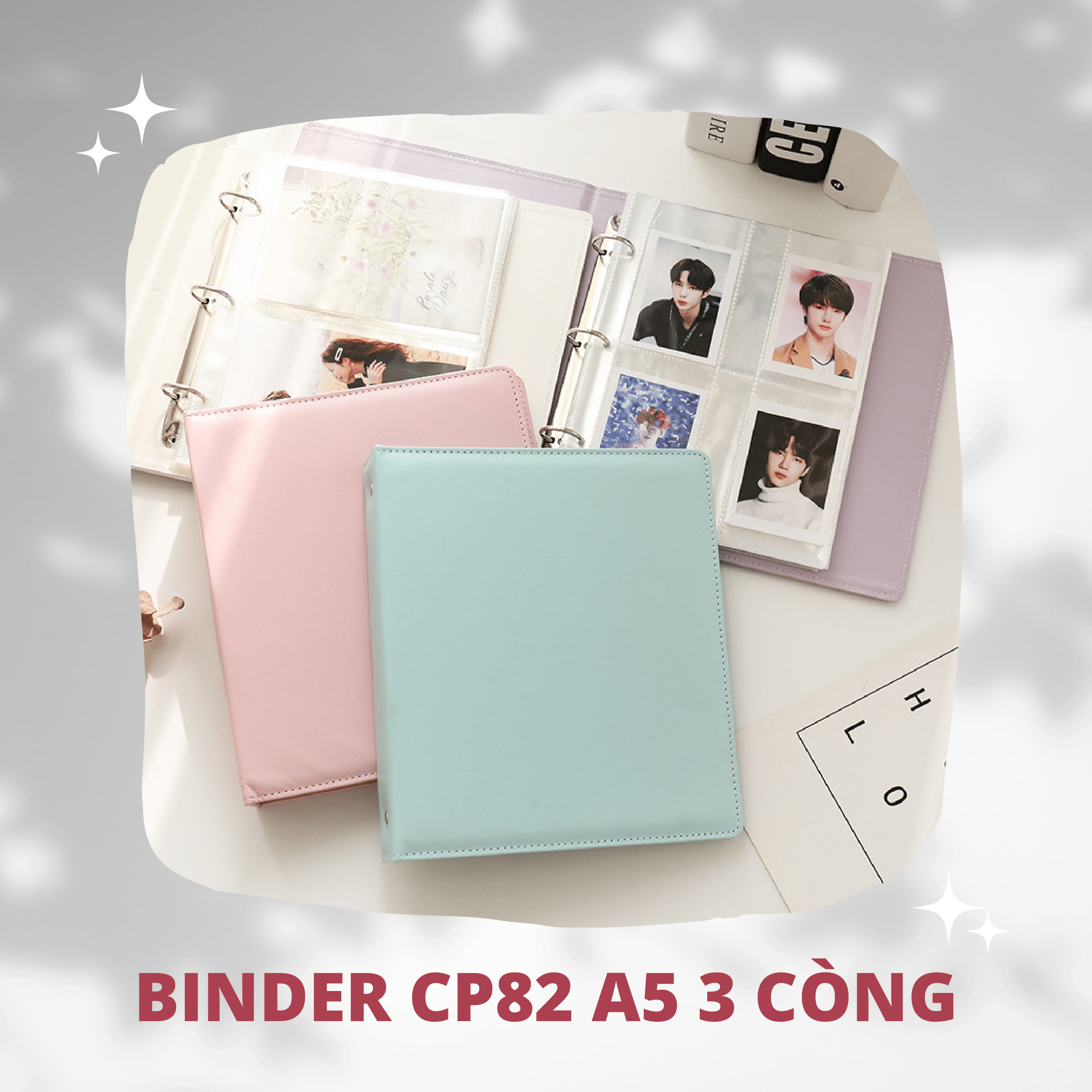 Binder vỏ da a5 - loại 3 còng vừa toploader